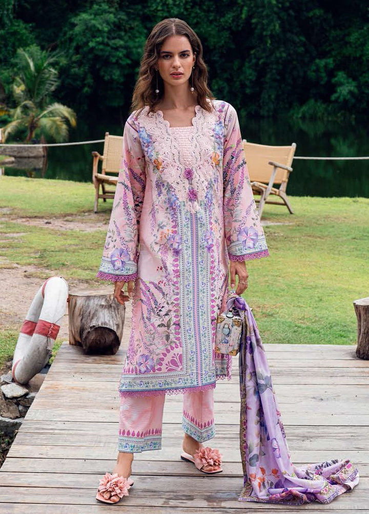 Garden Veil by Roheenaz Embroidered Lawn Suits Unstitched 3 Piece RN25GV D-01 B Lilac Dust - Summer Collection