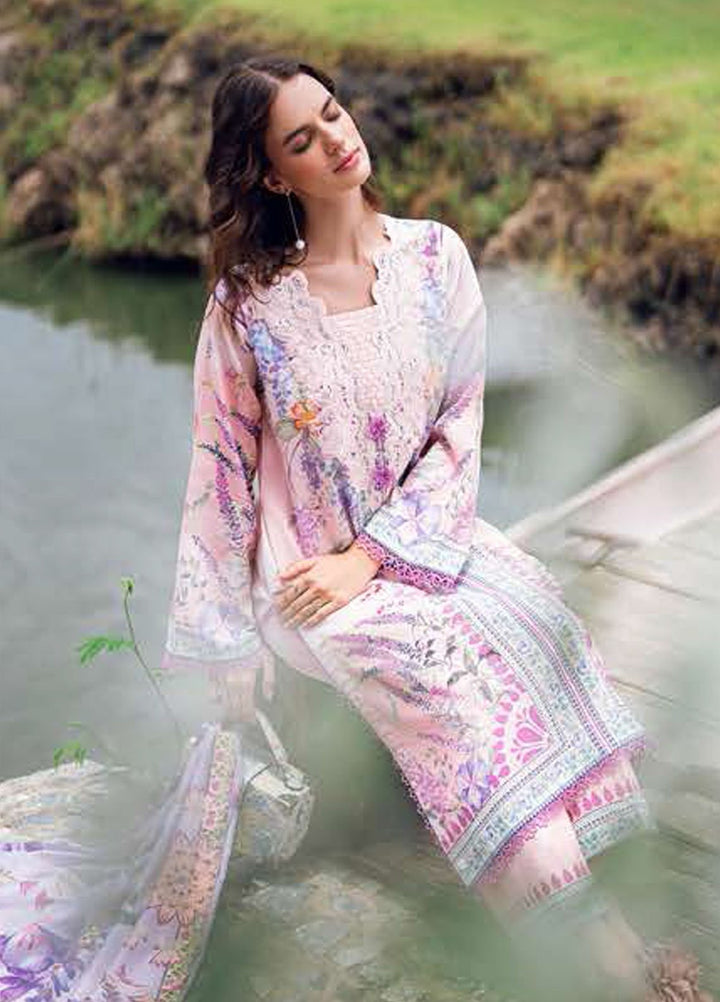 Garden Veil by Roheenaz Embroidered Lawn Suits Unstitched 3 Piece RN25GV D-01 B Lilac Dust - Summer Collection