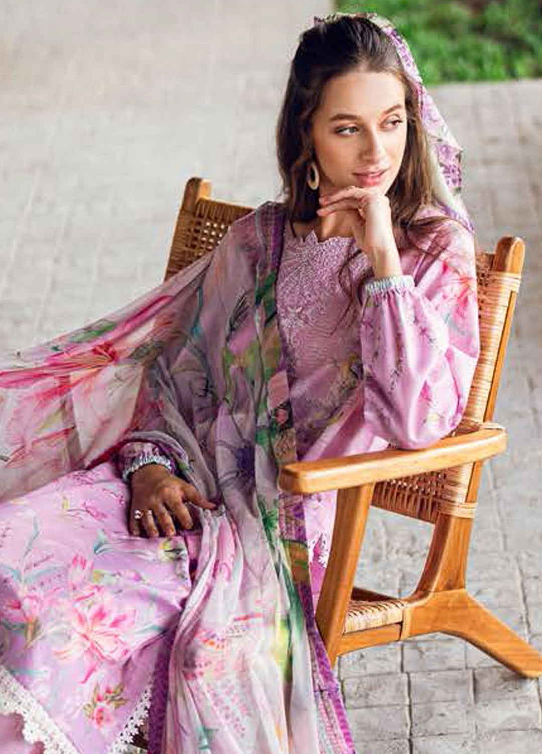 Garden Veil by Roheenaz Embroidered Lawn Suits Unstitched 3 Piece RN25GV D-03 B Rosey Daze - Summer Collection