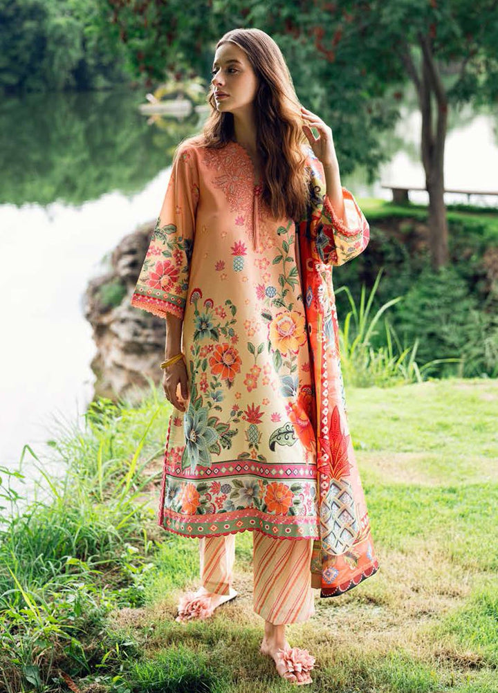 Garden Veil by Roheenaz Embroidered Lawn Suits Unstitched 3 Piece RN25GV D-04 A Petal Glaze - Summer Collection