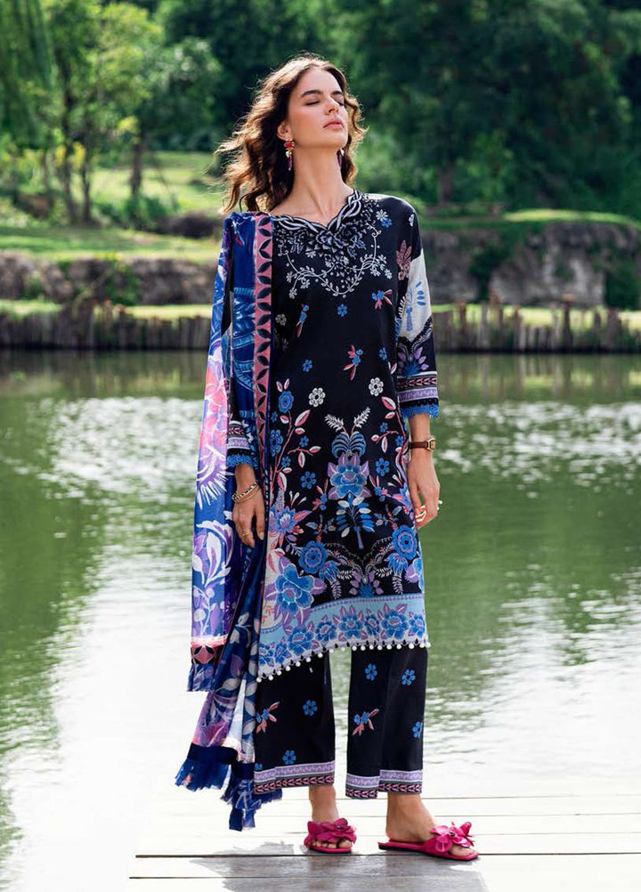 Garden Veil by Roheenaz Embroidered Lawn Suits Unstitched 3 Piece RN25GV D-06 A Blackberry Forst - Summer Collection