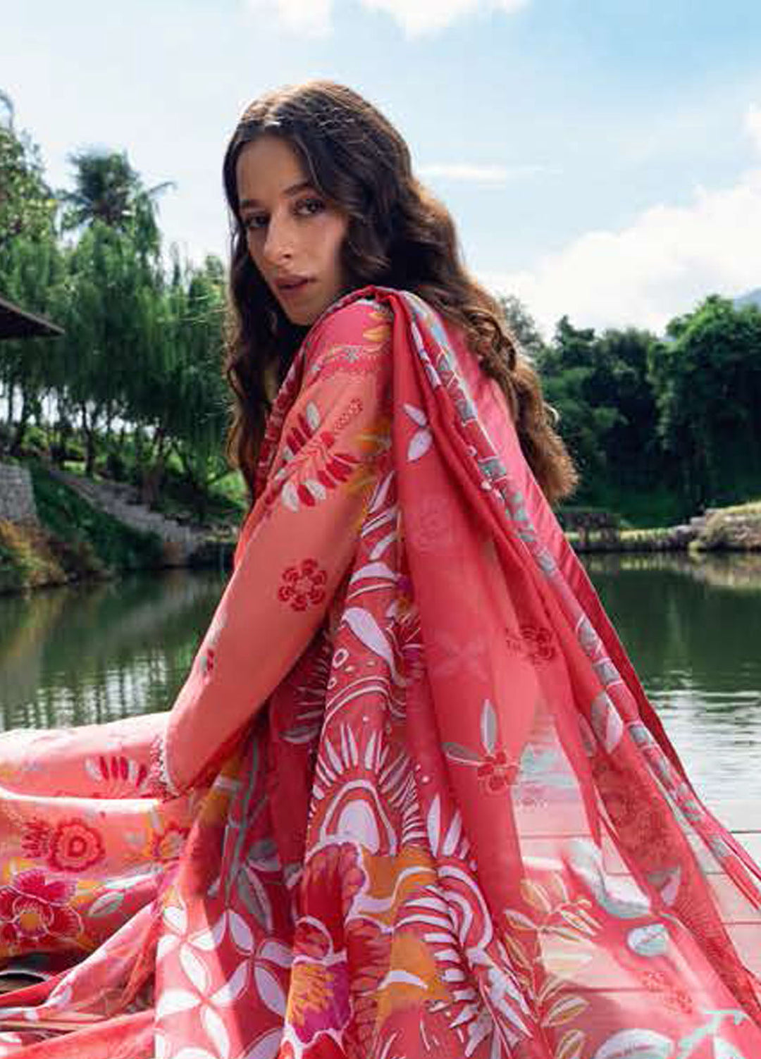 Garden Veil by Roheenaz Embroidered Lawn Suits Unstitched 3 Piece RN25GV D-06 B Berry Glint - Summer Collection