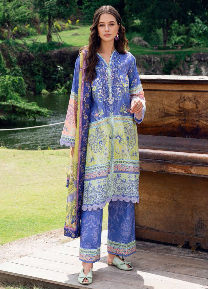 Garden Veil by Roheenaz Embroidered Lawn Suits Unstitched 3 Piece RN25GV D-08 A Inky Bloom - Summer Collection