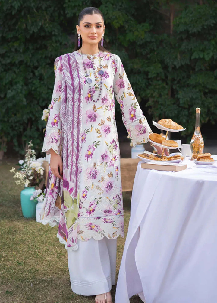 Gardenia By Humdum Embroidered Lawn Suit Unstitched 3 Piece HD24GS PLG 10 - Spring Summer Collection