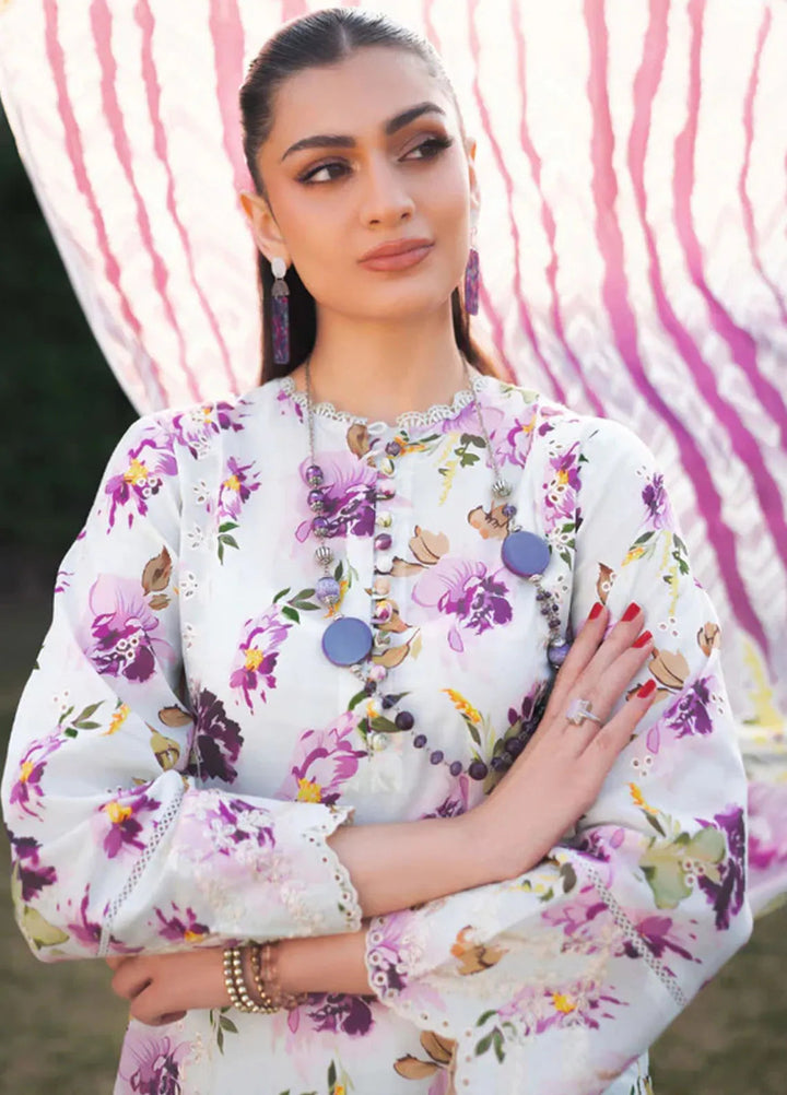 Gardenia By Humdum Embroidered Lawn Suit Unstitched 3 Piece HD24GS PLG 10 - Spring Summer Collection