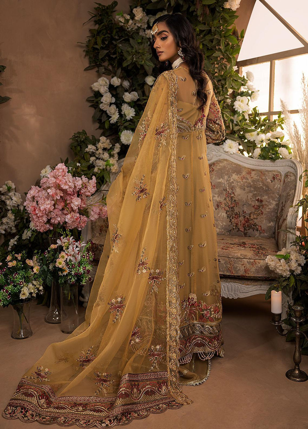 Gardenia By Humdum Embroidered Organza Suits Unstitched 4 Piece HD22G 01 - Luxury Collection