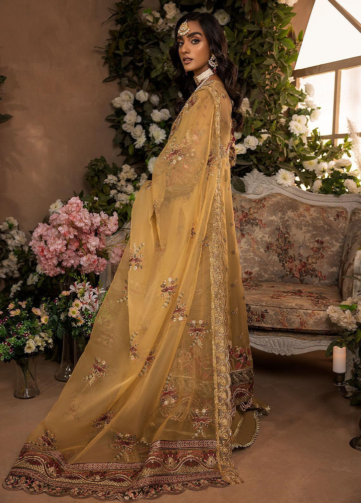 Gardenia By Humdum Embroidered Organza Suits Unstitched 4 Piece HD22G 01 - Luxury Collection