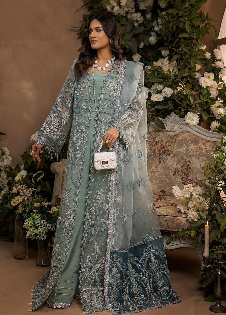 Gardenia By Humdum Embroidered Organza Suits Unstitched 4 Piece HD22G 02 - Luxury Collection