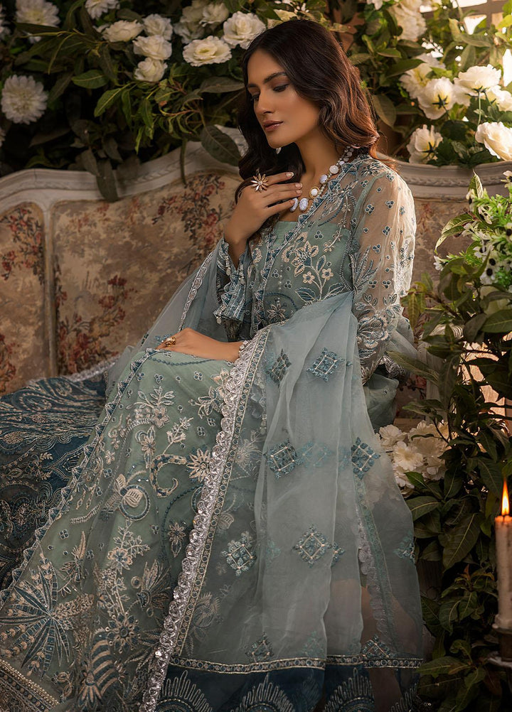Gardenia By Humdum Embroidered Organza Suits Unstitched 4 Piece HD22G 02 - Luxury Collection