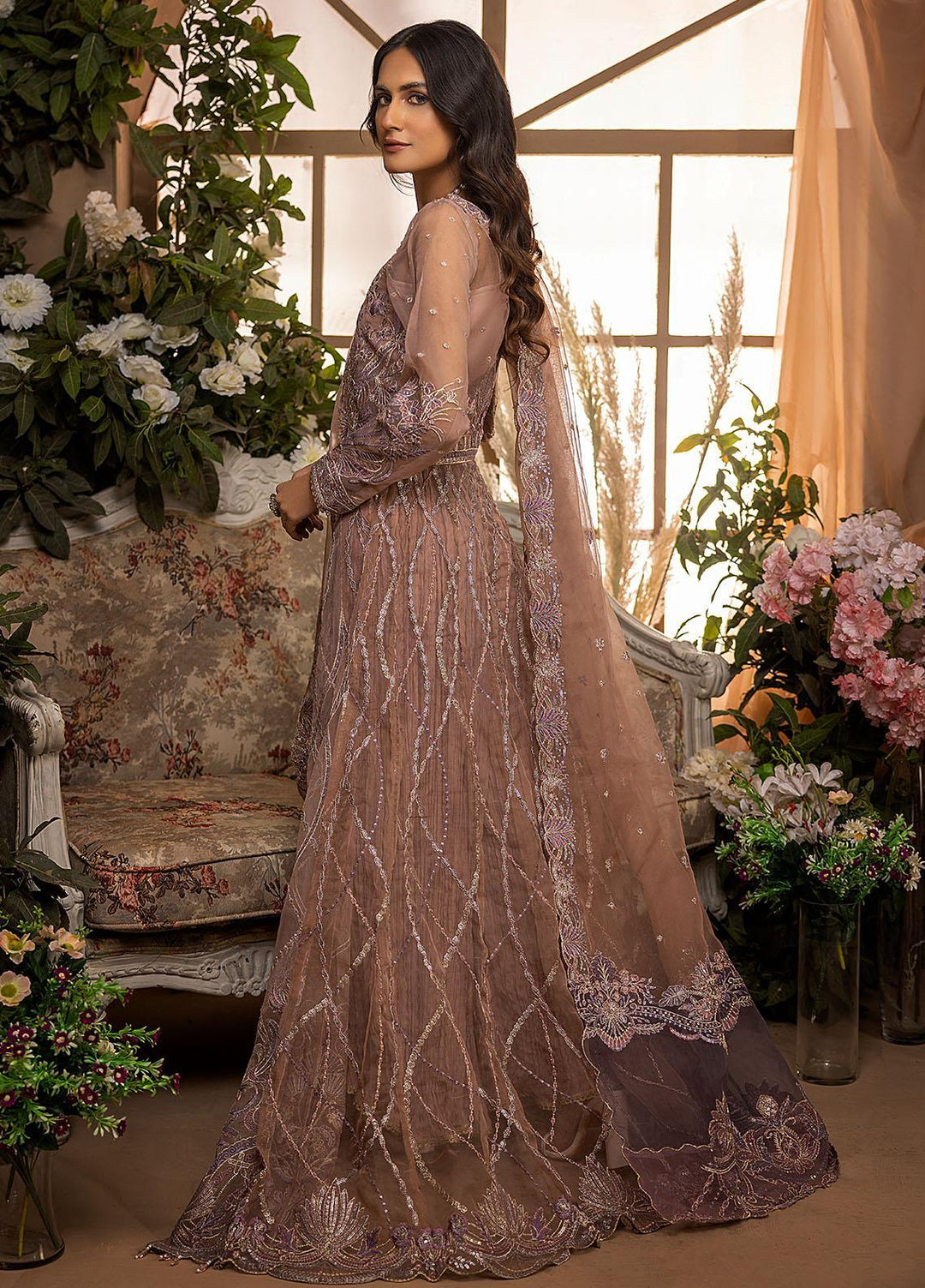 Gardenia By Humdum Embroidered Organza Suits Unstitched 4 Piece HD22G 03 - Luxury Collection