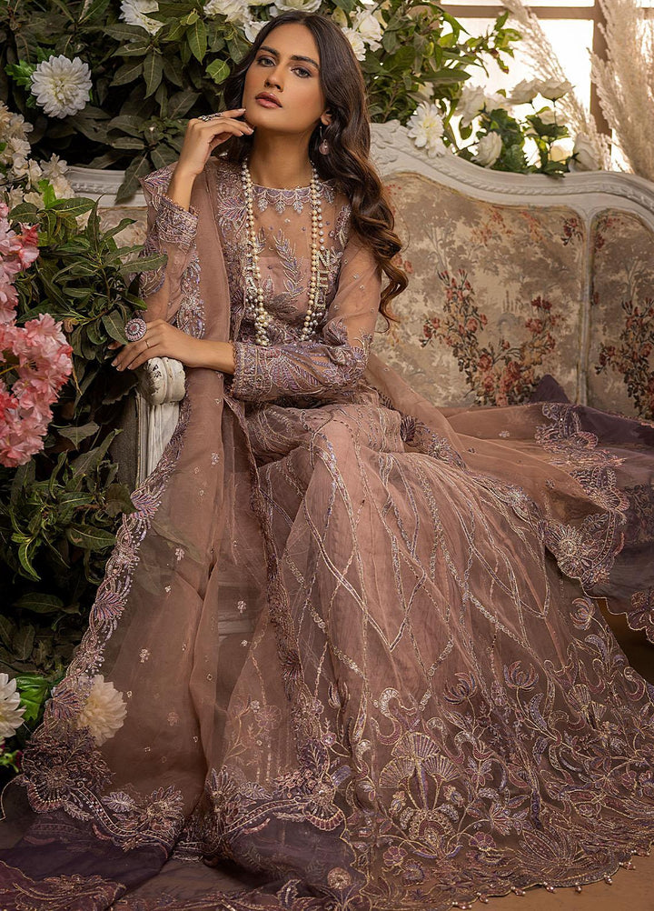 Gardenia By Humdum Embroidered Organza Suits Unstitched 4 Piece HD22G 03 - Luxury Collection