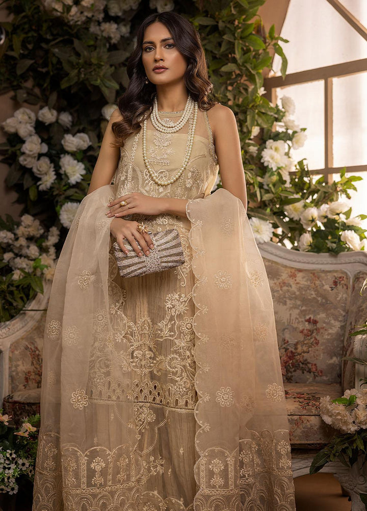 Gardenia By Humdum Embroidered Organza Suits Unstitched 4 Piece HD22G 05 - Luxury Collection