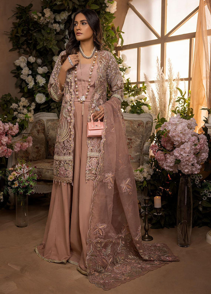 Gardenia By Humdum Embroidered Organza Suits Unstitched 4 Piece HD22G 06 - Luxury Collection