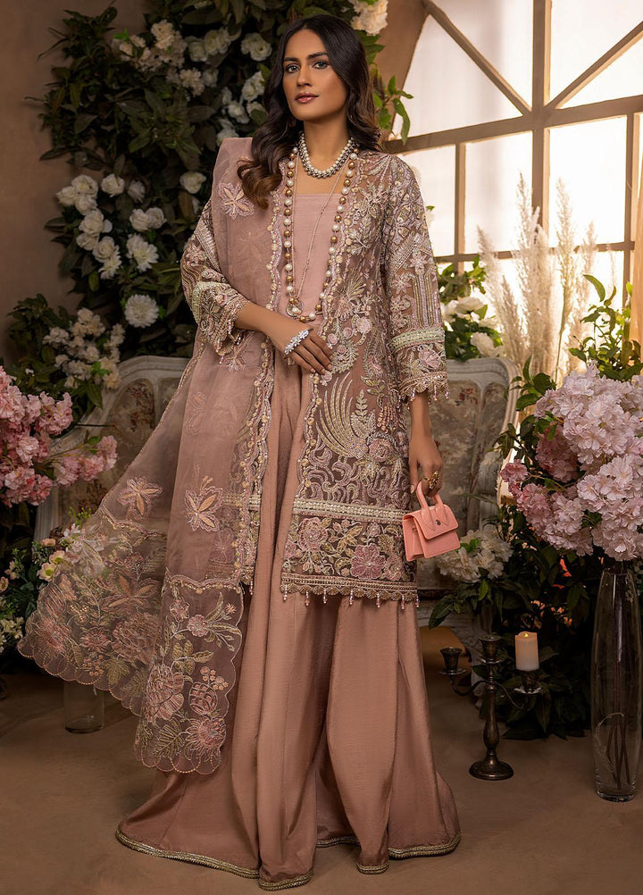 Gardenia By Humdum Embroidered Organza Suits Unstitched 4 Piece HD22G 06 - Luxury Collection