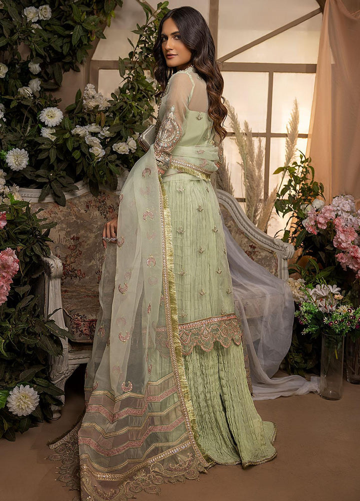 Gardenia By Humdum Embroidered Organza Suits Unstitched 4 Piece HD22G 07 - Luxury Collection