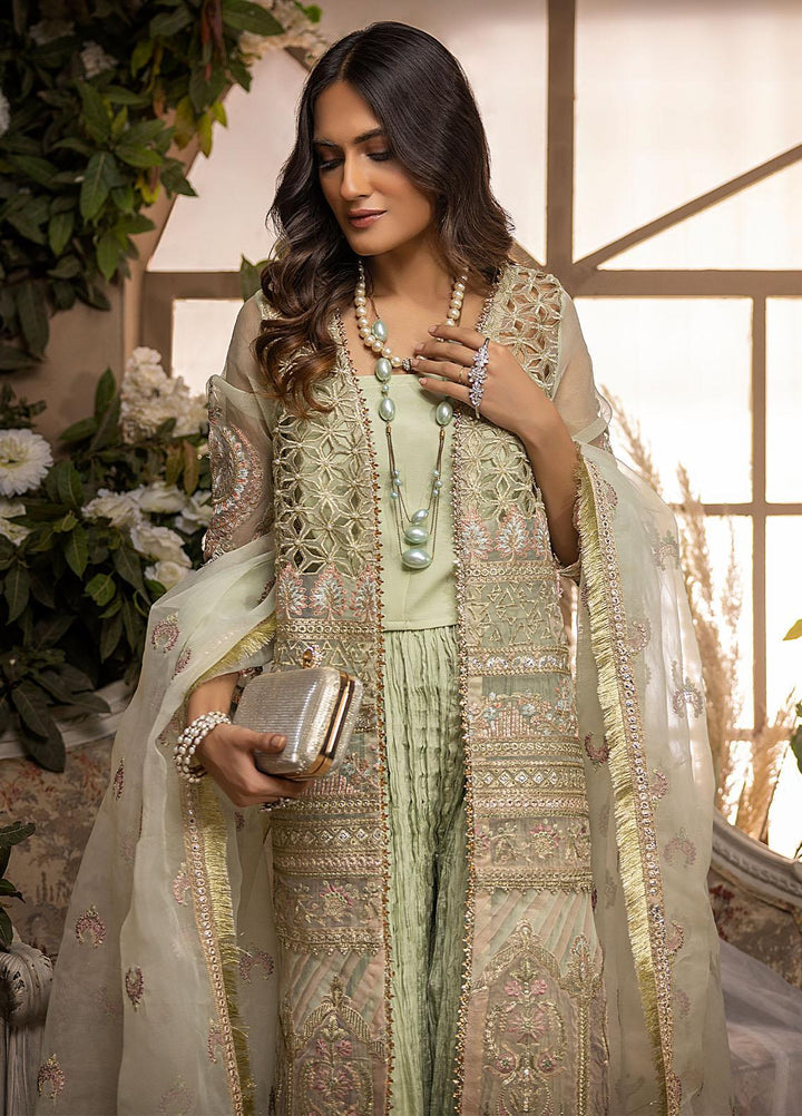 Gardenia By Humdum Embroidered Organza Suits Unstitched 4 Piece HD22G 07 - Luxury Collection