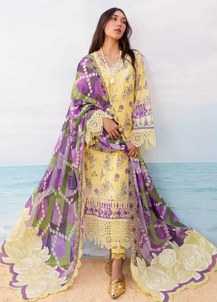 Gardenia By Nureh Chikankari Lawn Suit Unstitched 3 Piece NU24GU NS-131 - Summer Collection