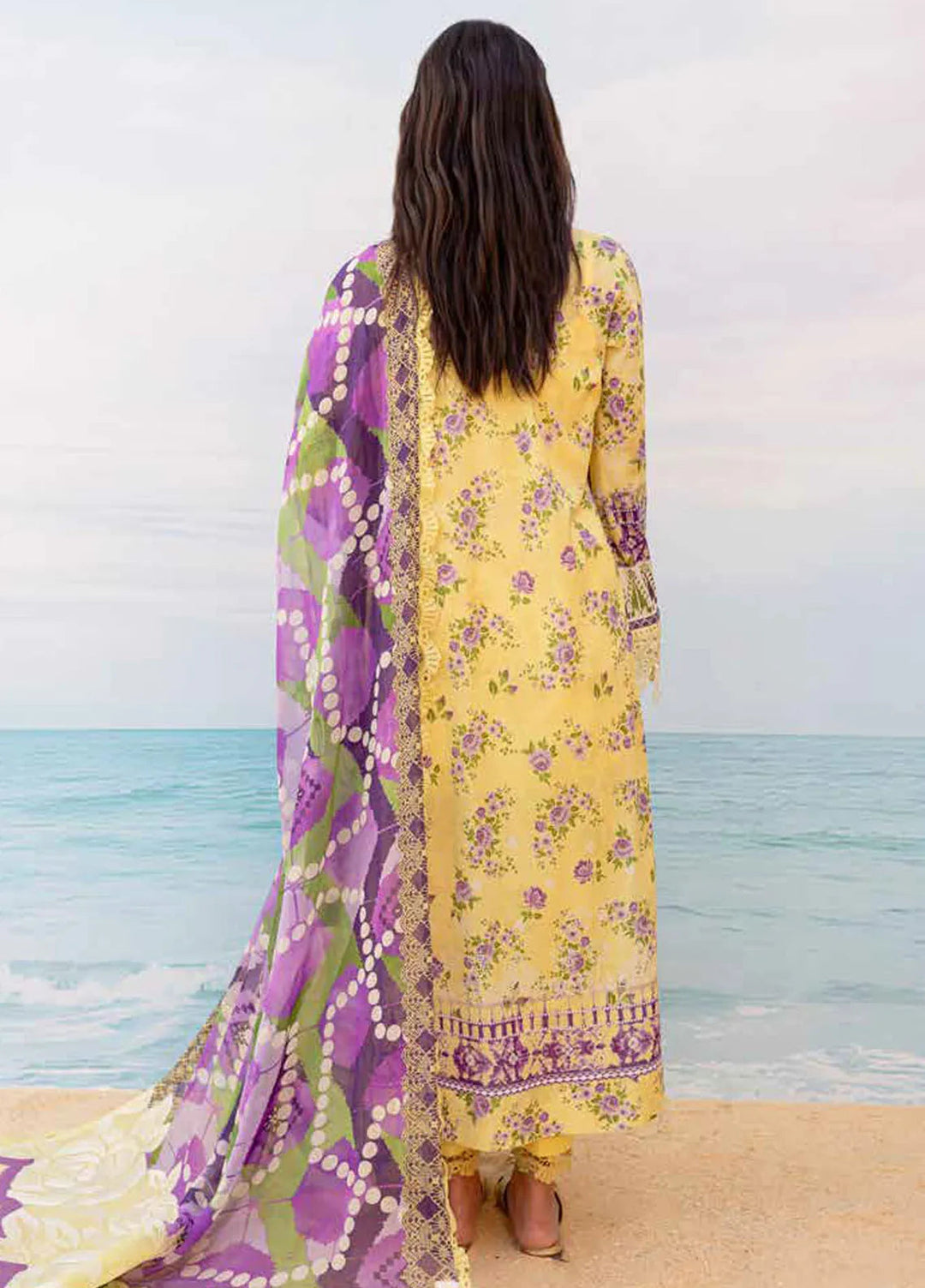 Gardenia By Nureh Chikankari Lawn Suit Unstitched 3 Piece NU24GU NS-131 - Summer Collection