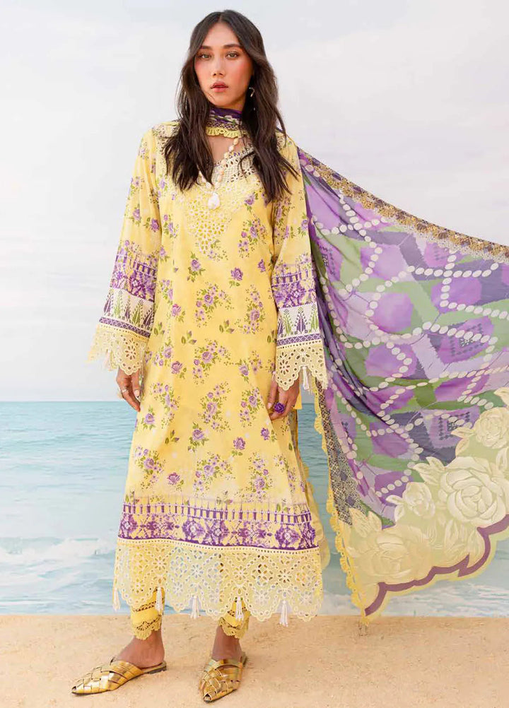 Gardenia By Nureh Chikankari Lawn Suit Unstitched 3 Piece NU24GU NS-131 - Summer Collection