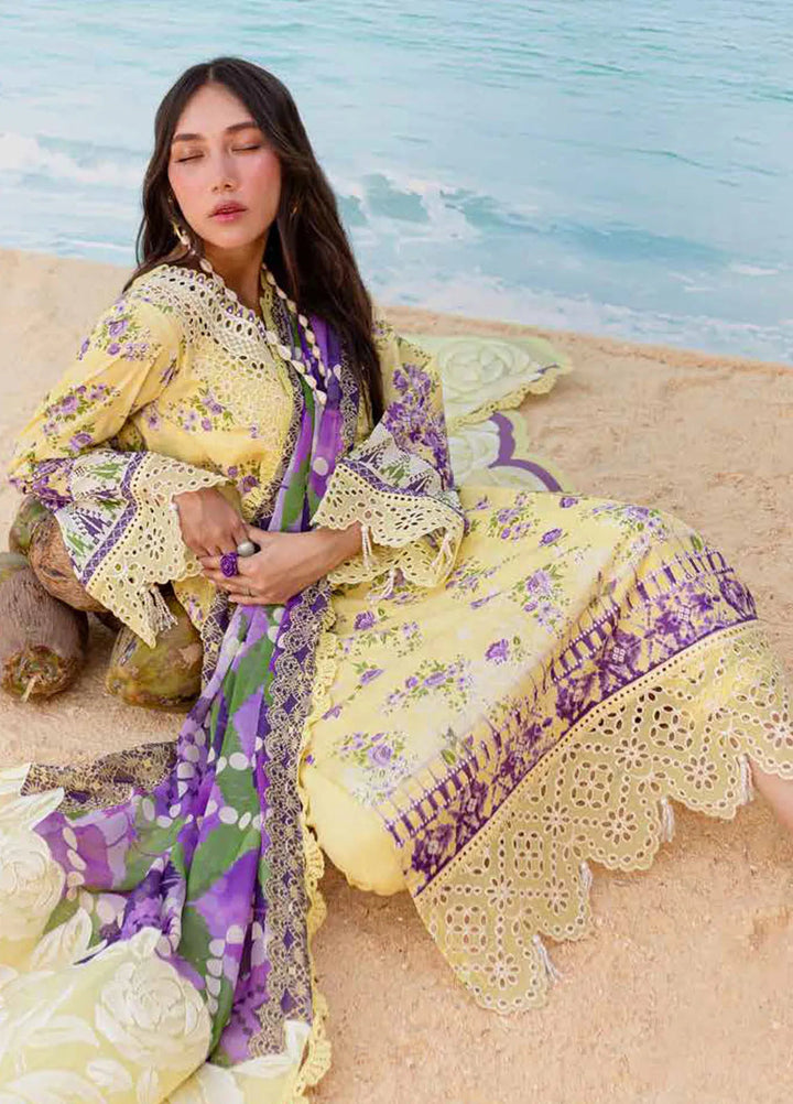 Gardenia By Nureh Chikankari Lawn Suit Unstitched 3 Piece NU24GU NS-131 - Summer Collection