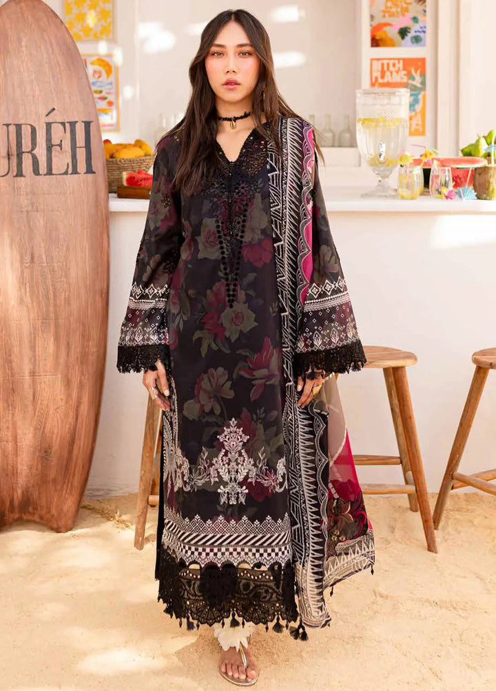 Gardenia By Nureh Chikankari Lawn Suit Unstitched 3 Piece NU24GU NS-133 - Summer Collection
