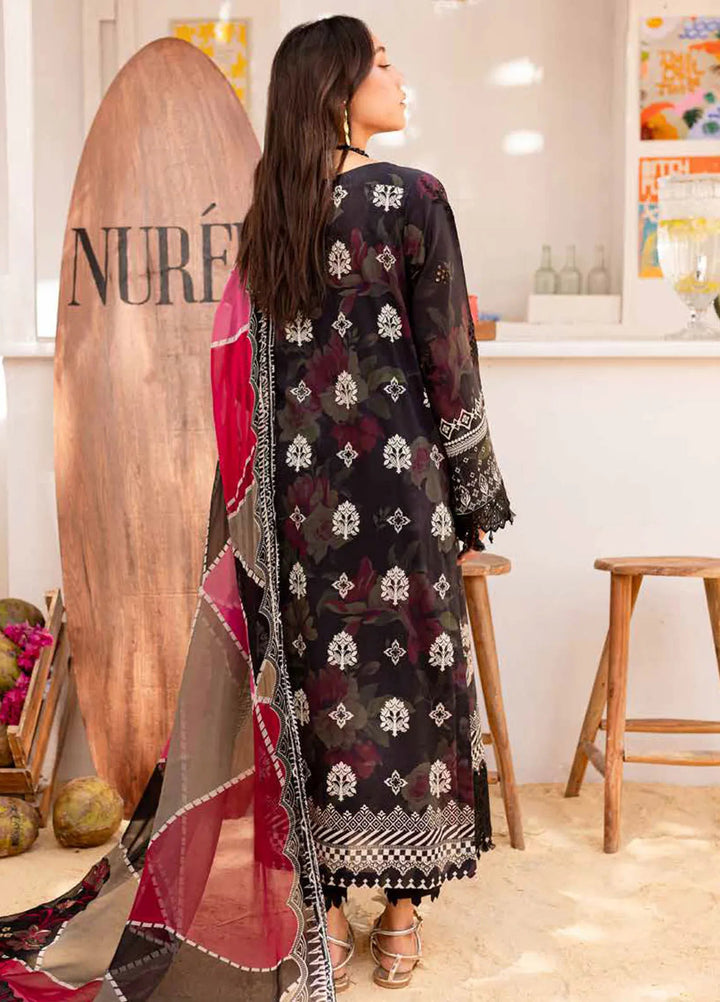 Gardenia By Nureh Chikankari Lawn Suit Unstitched 3 Piece NU24GU NS-133 - Summer Collection