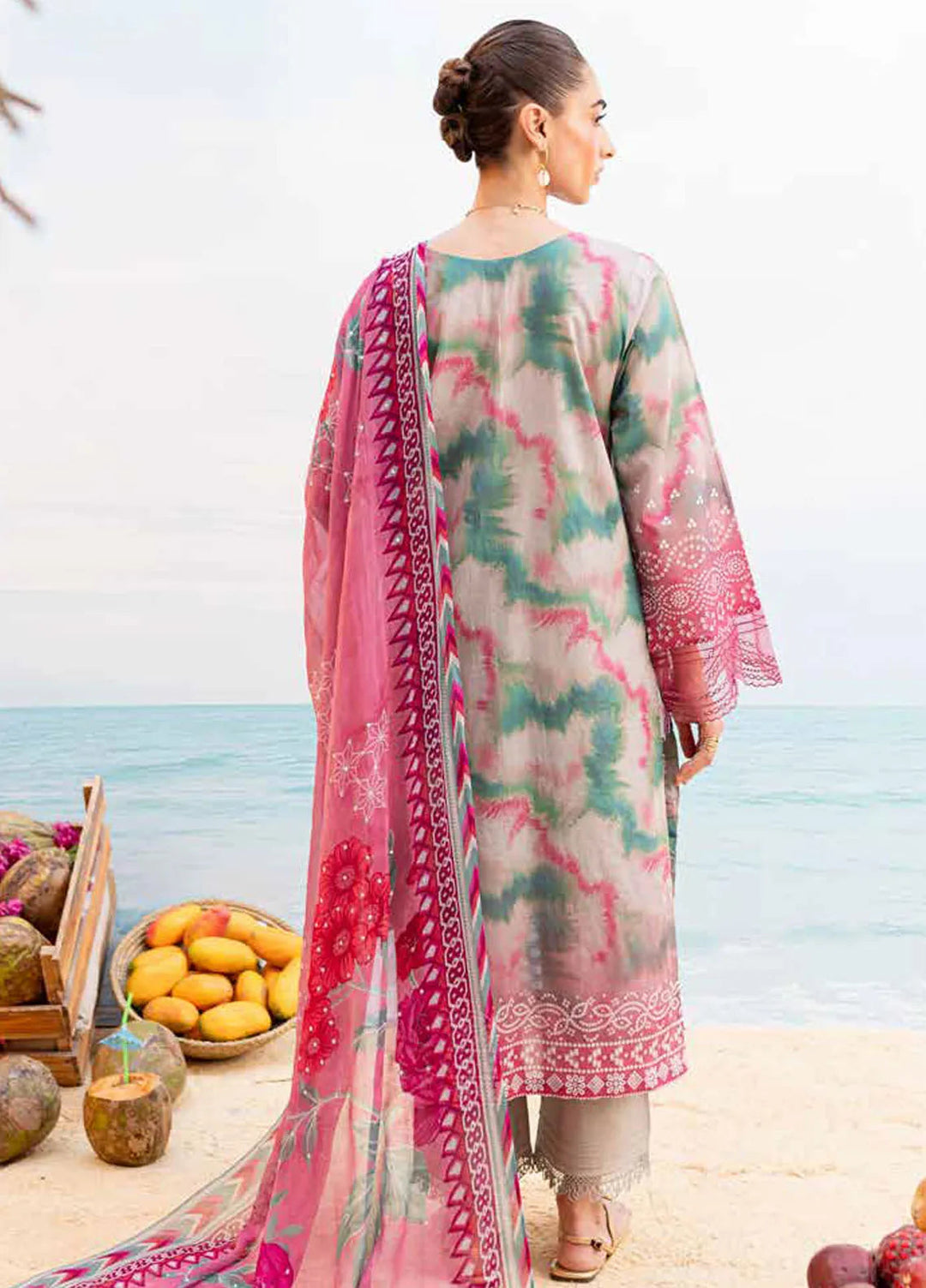 Gardenia By Nureh Chikankari Lawn Suit Unstitched 3 Piece NU24GU NS-137 - Summer Collection