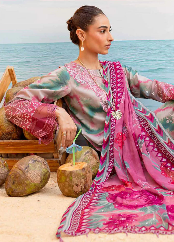 Gardenia By Nureh Chikankari Lawn Suit Unstitched 3 Piece NU24GU NS-137 - Summer Collection