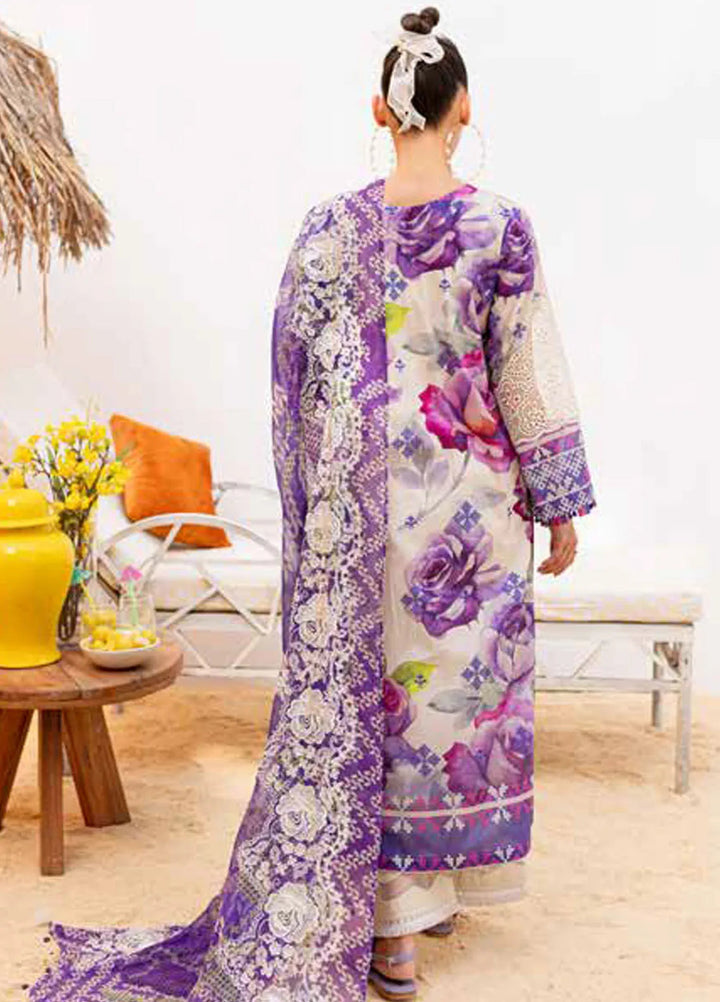 Gardenia By Nureh Chikankari Lawn Suit Unstitched 3 Piece NU24GU NS-138 - Summer Collection