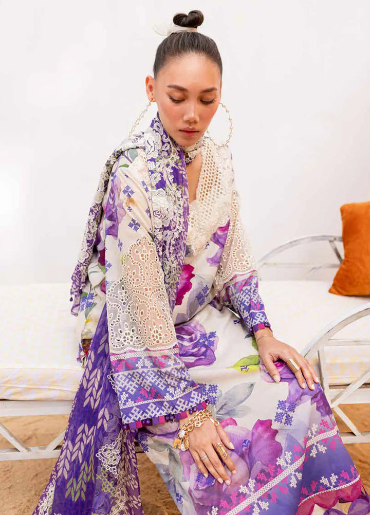 Gardenia By Nureh Chikankari Lawn Suit Unstitched 3 Piece NU24GU NS-138 - Summer Collection