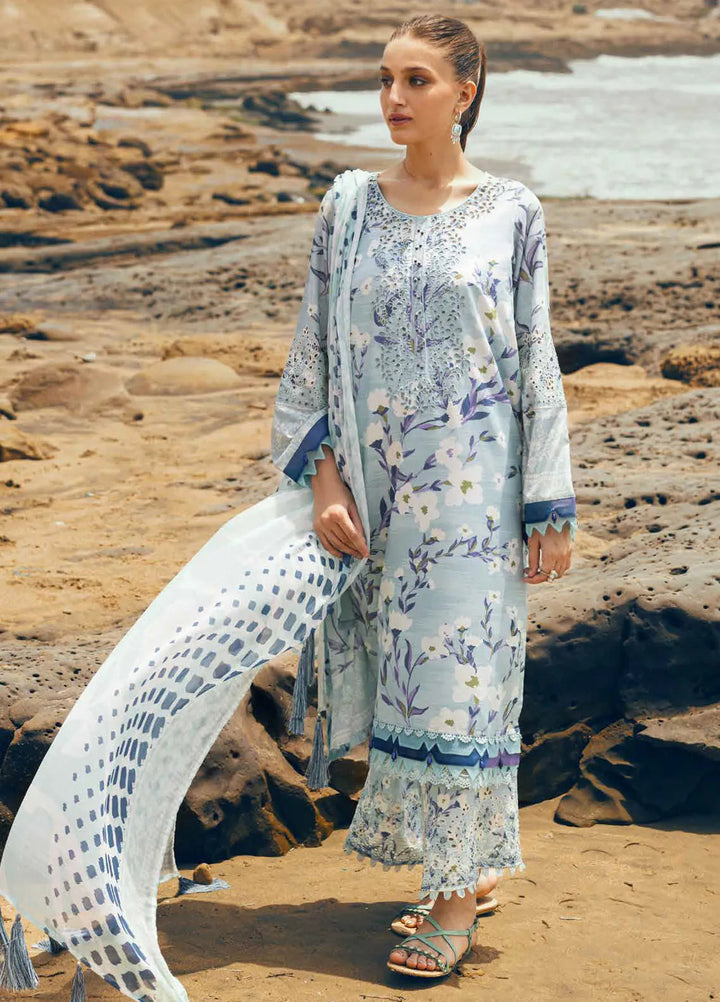 Gardenia by Nureh Chikankari Lawn Suits Unstitched 3 Piece NU24GC NSG-151 - Summer Collection