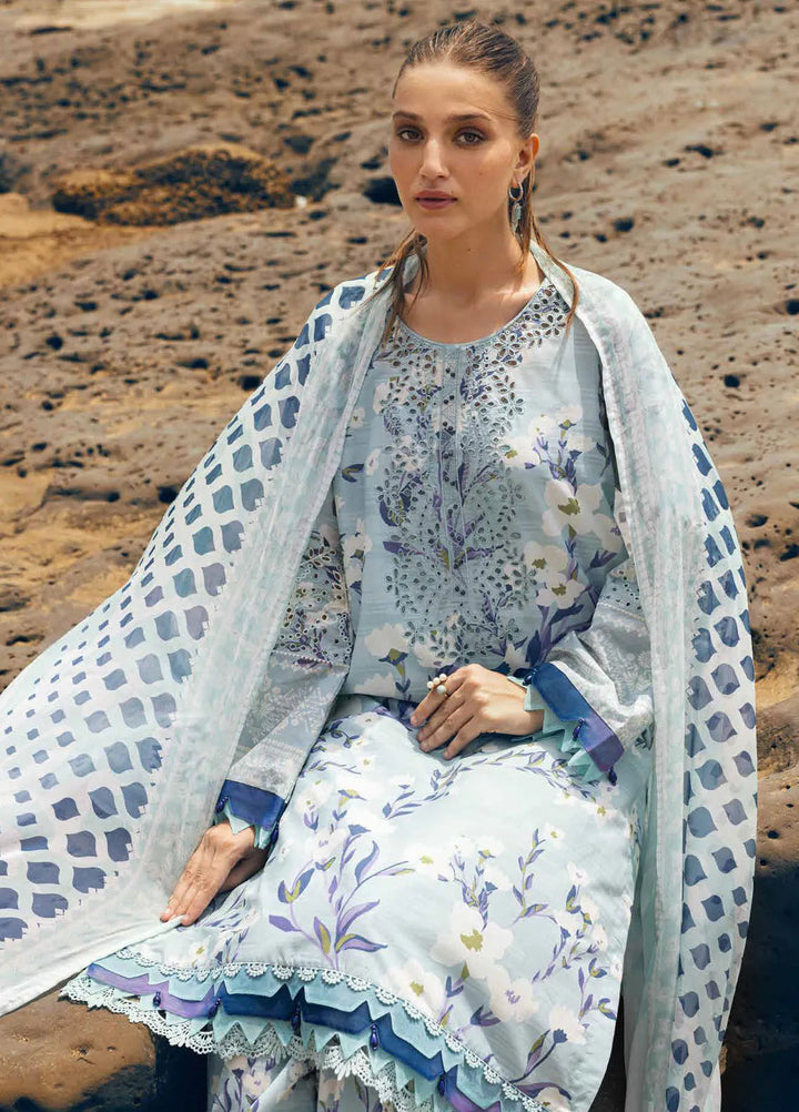 Gardenia by Nureh Chikankari Lawn Suits Unstitched 3 Piece NU24GC NSG-151 - Summer Collection