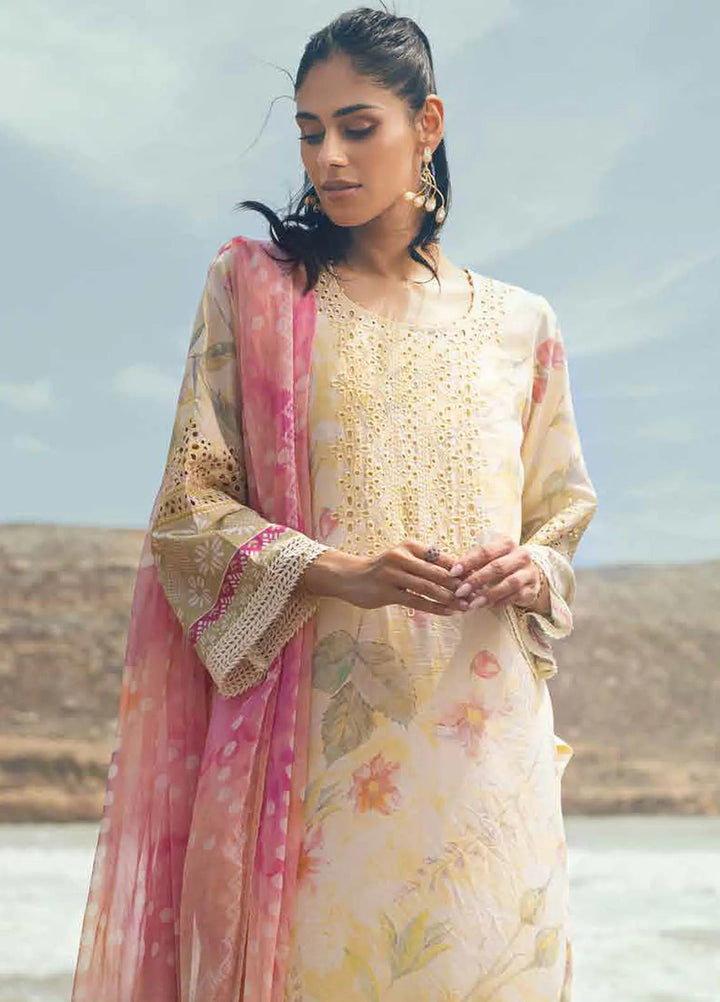 Gardenia by Nureh Chikankari Lawn Suits Unstitched 3 Piece NU24GC NSG-153 - Summer Collection