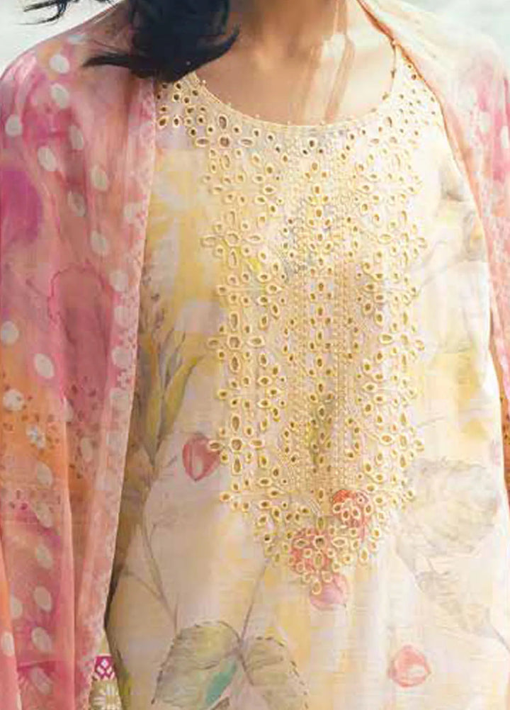 Gardenia by Nureh Chikankari Lawn Suits Unstitched 3 Piece NU24GC NSG-153 - Summer Collection