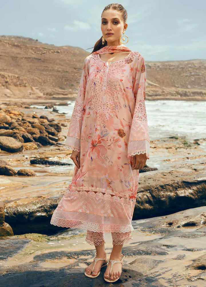 Gardenia by Nureh Chikankari Lawn Suits Unstitched 3 Piece NU24GC NSG-154 - Summer Collection