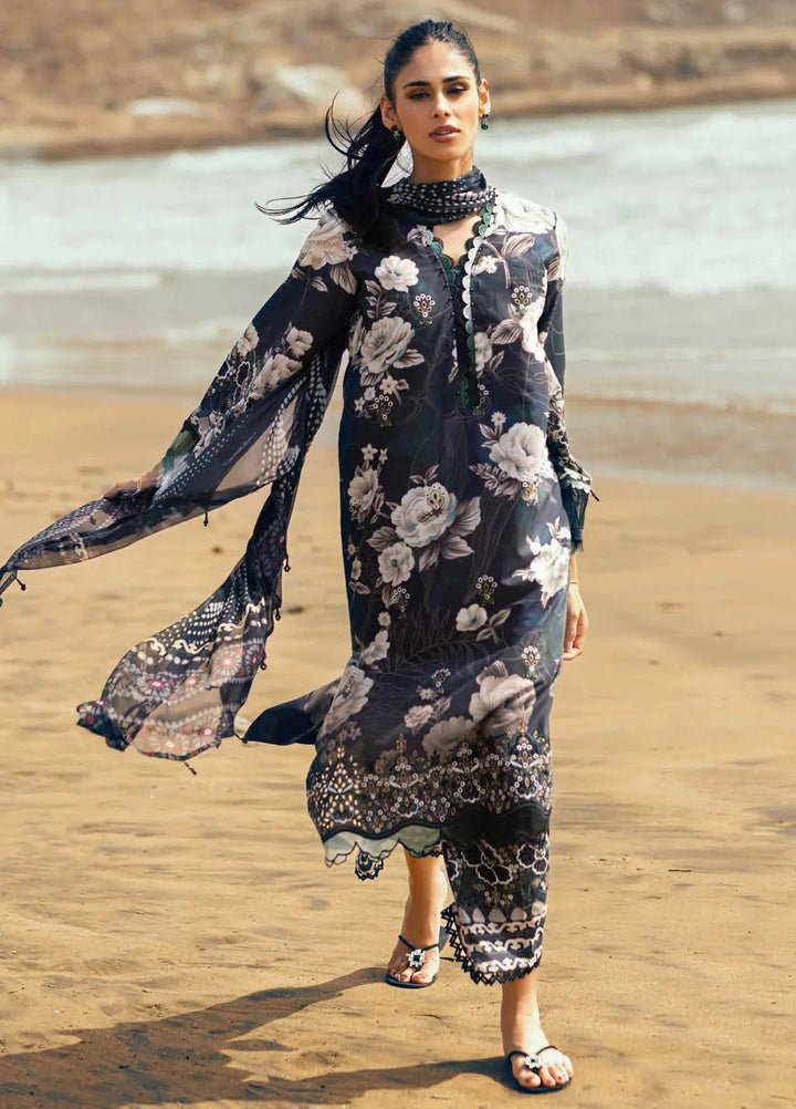 Gardenia by Nureh Chikankari Lawn Suits Unstitched 3 Piece NU24GC NSG-155 - Summer Collection