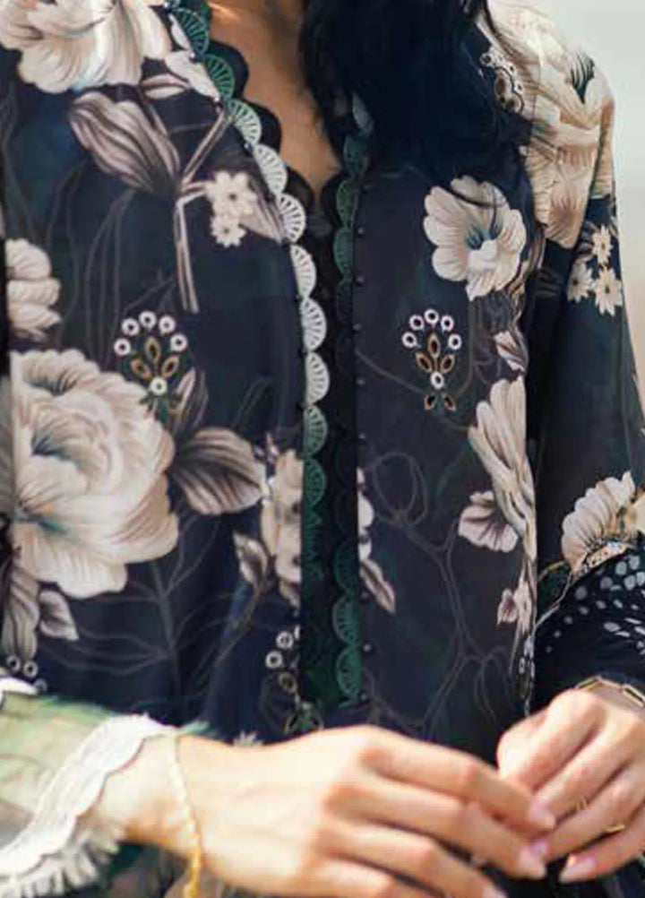 Gardenia by Nureh Chikankari Lawn Suits Unstitched 3 Piece NU24GC NSG-155 - Summer Collection