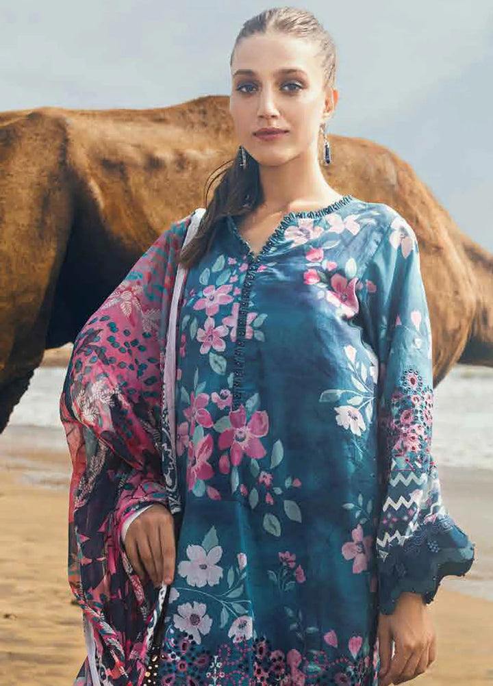 Gardenia by Nureh Chikankari Lawn Suits Unstitched 3 Piece NU24GC NSG-156 - Summer Collection
