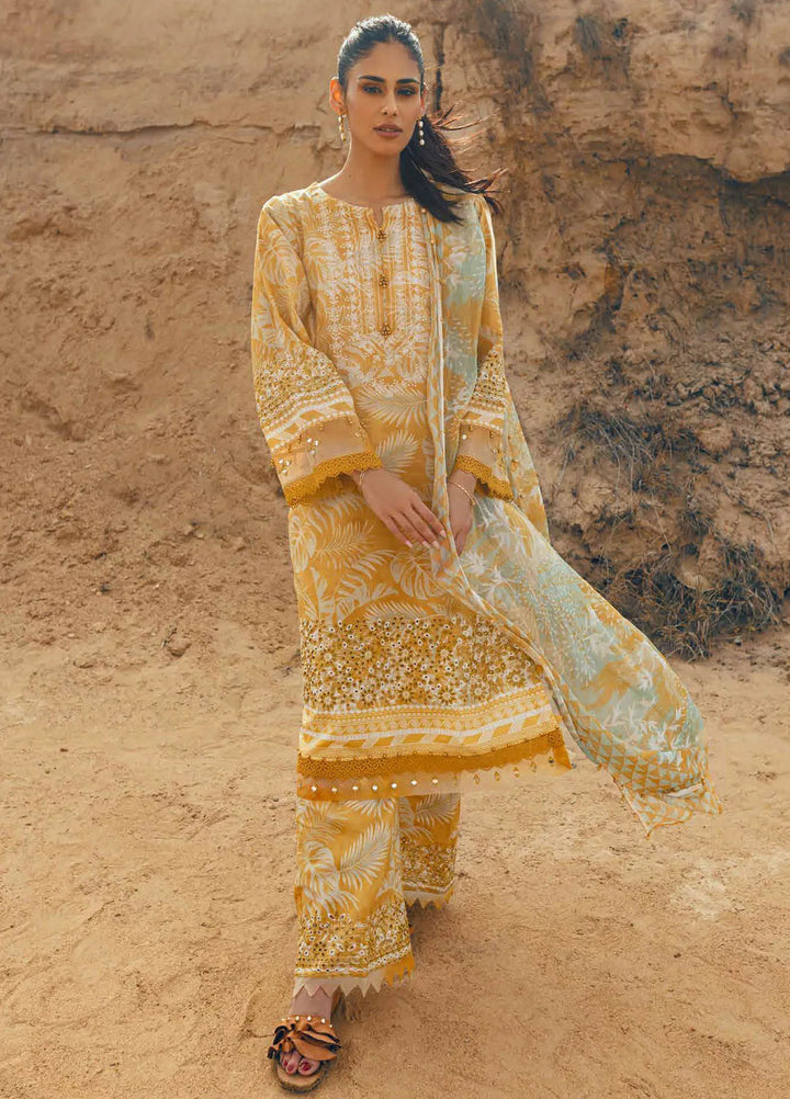 Gardenia by Nureh Chikankari Lawn Suits Unstitched 3 Piece NU24GC NSG-157 - Summer Collection