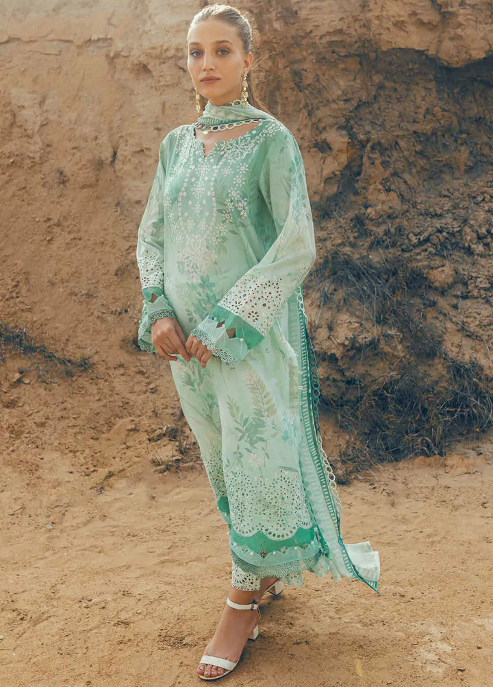 Gardenia by Nureh Chikankari Lawn Suits Unstitched 3 Piece NU24GC NSG-158 - Summer Collection