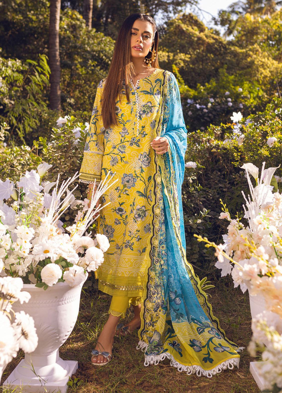 Gardenia by Nureh Embroidered Lawn Suits Unstitched 3 Piece NU23G NSG-85 - Summer Collection