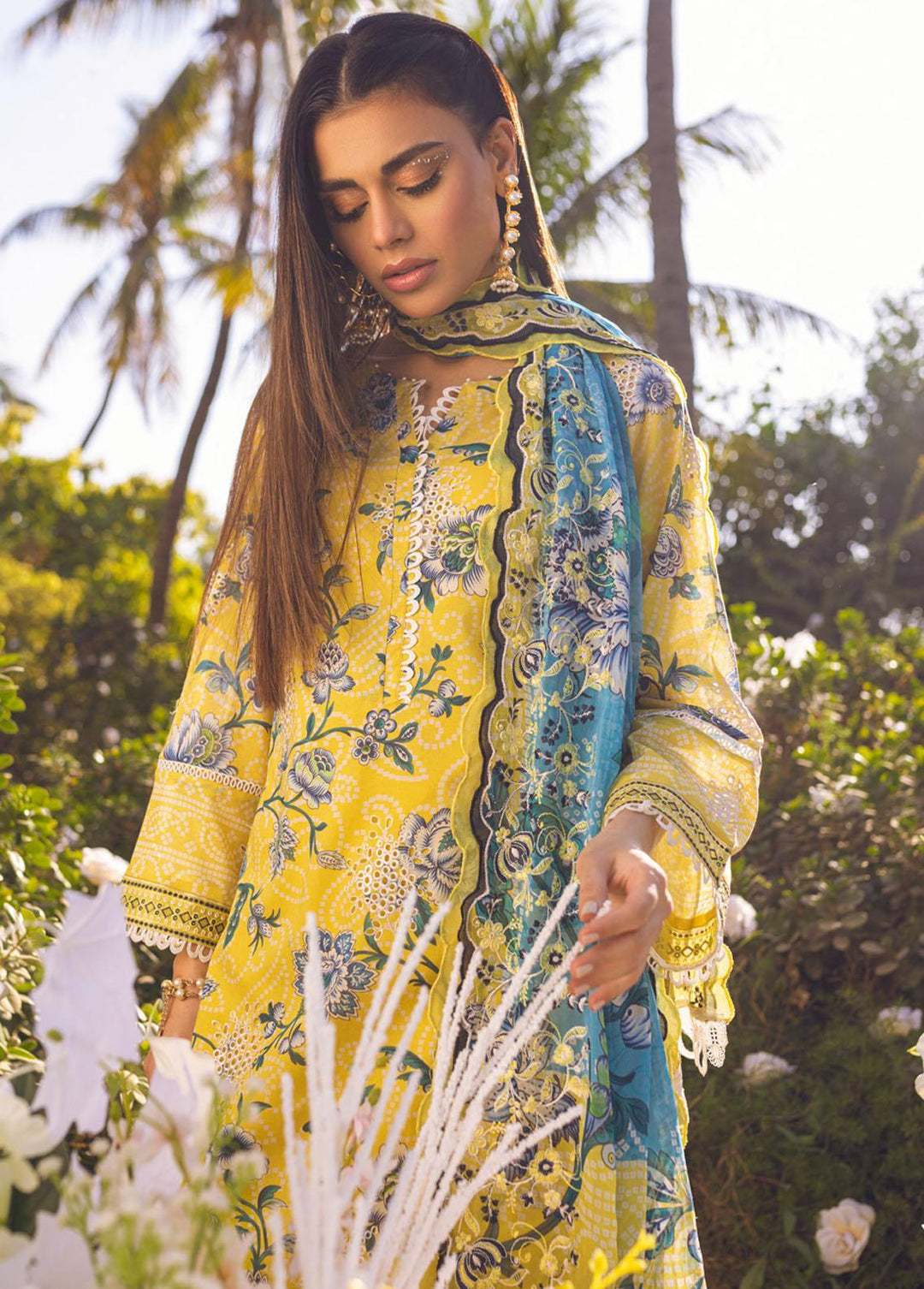 Gardenia by Nureh Embroidered Lawn Suits Unstitched 3 Piece NU23G NSG-85 - Summer Collection