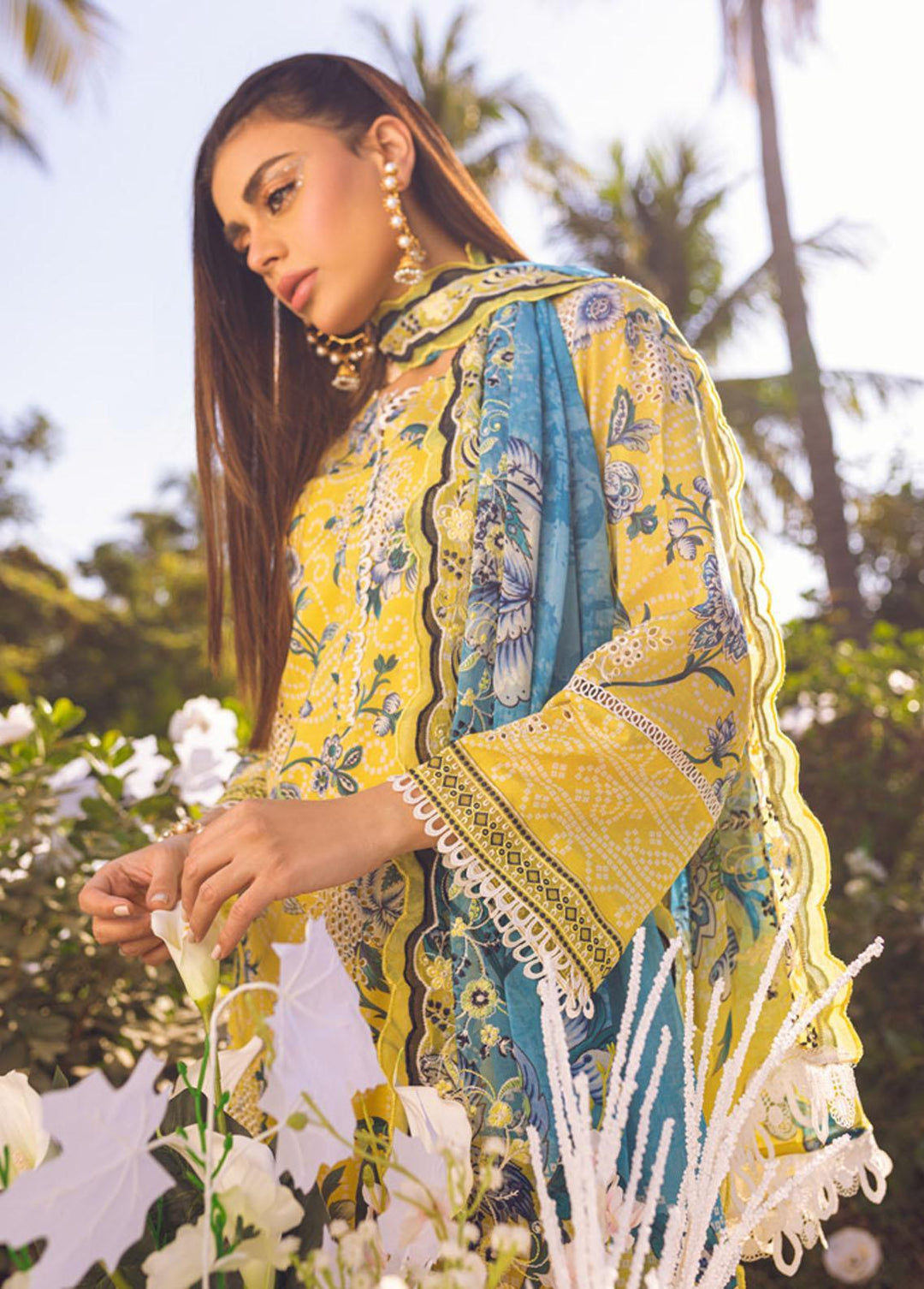 Gardenia by Nureh Embroidered Lawn Suits Unstitched 3 Piece NU23G NSG-85 - Summer Collection
