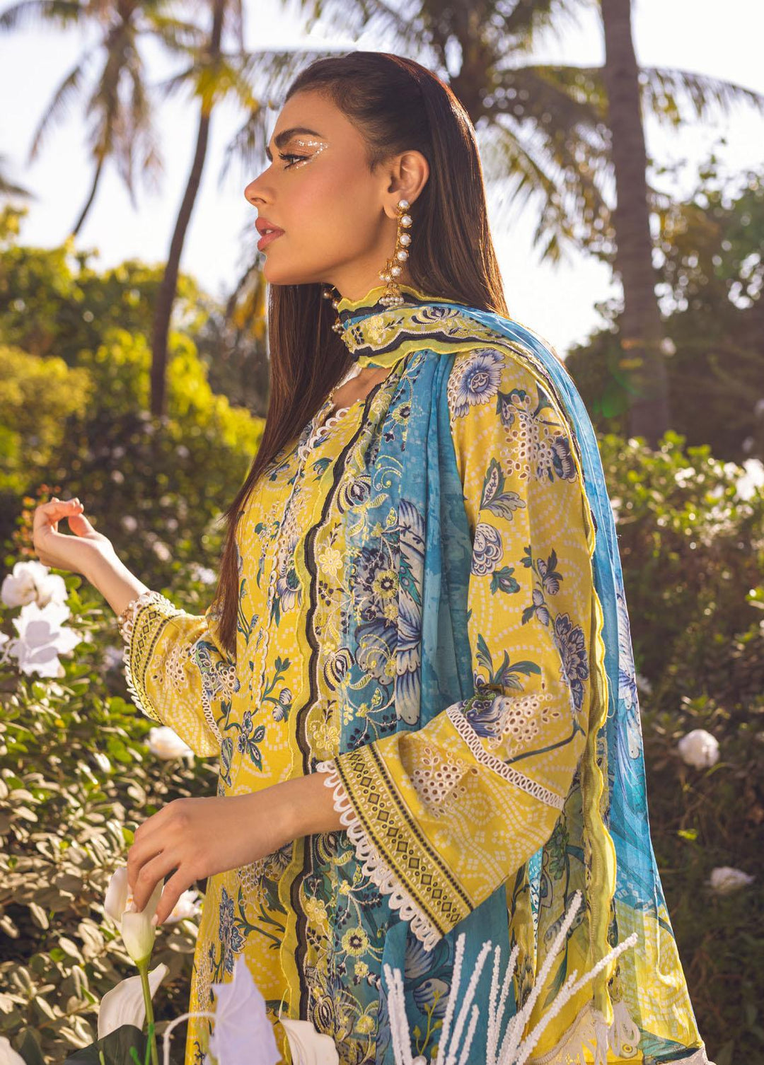 Gardenia by Nureh Embroidered Lawn Suits Unstitched 3 Piece NU23G NSG-85 - Summer Collection