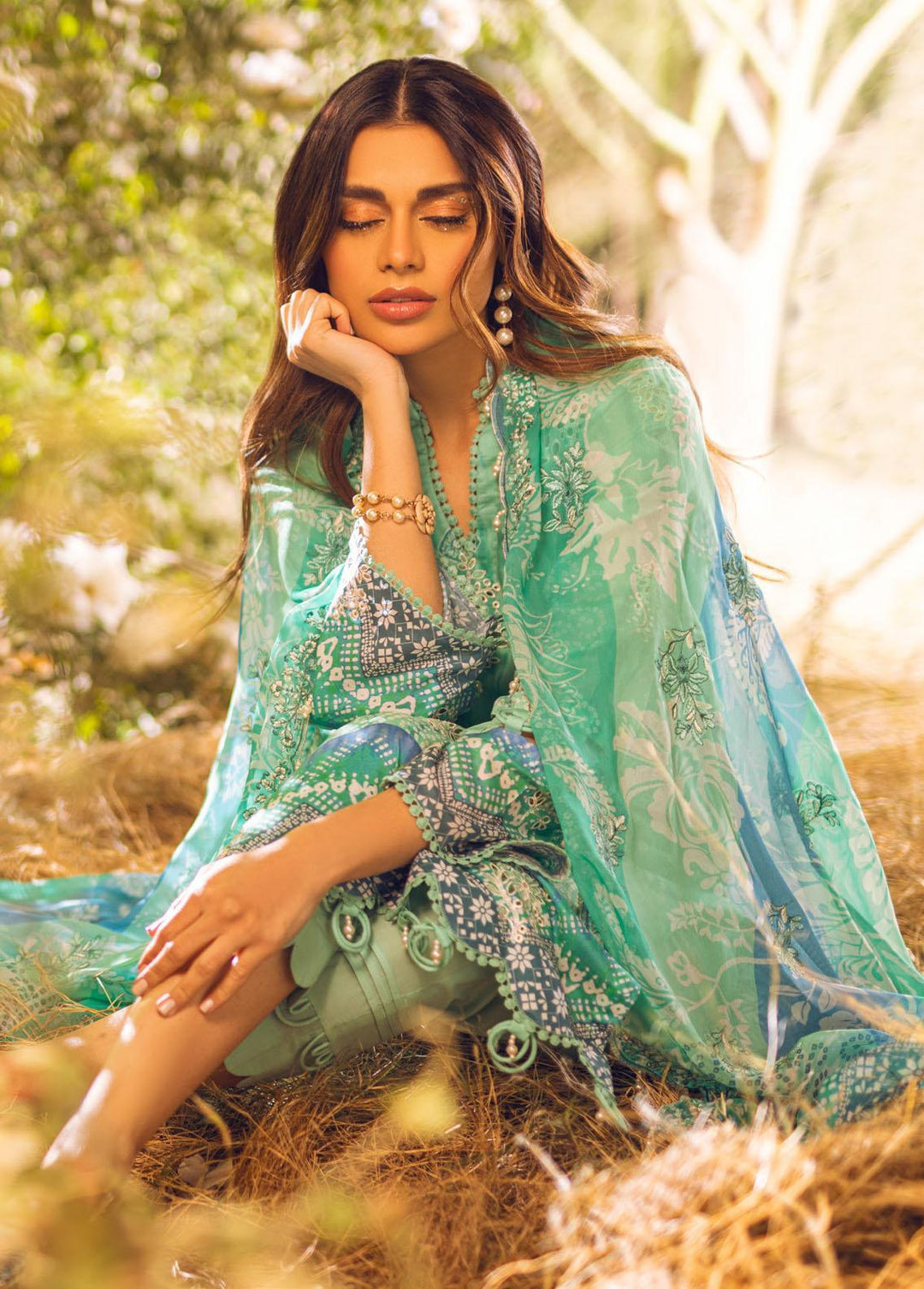 Gardenia by Nureh Embroidered Lawn Suits Unstitched 3 Piece NU23G NSG-86 - Summer Collection