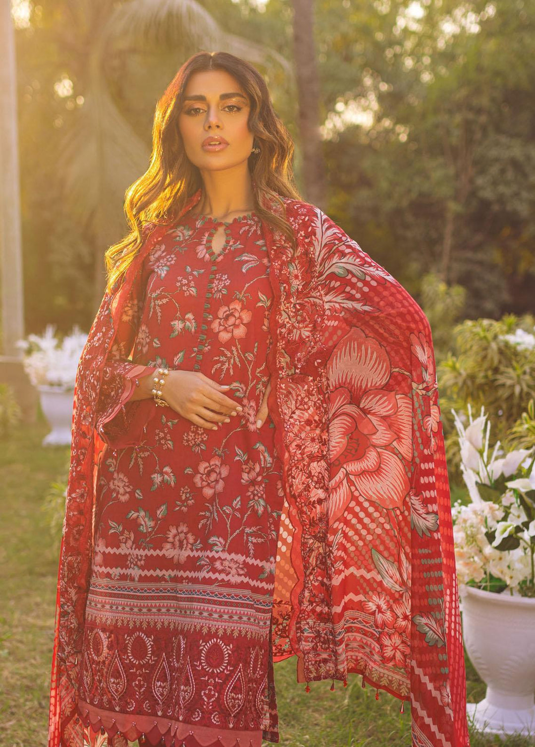 Gardenia by Nureh Embroidered Lawn Suits Unstitched 3 Piece NU23G NSG-89 - Summer Collection