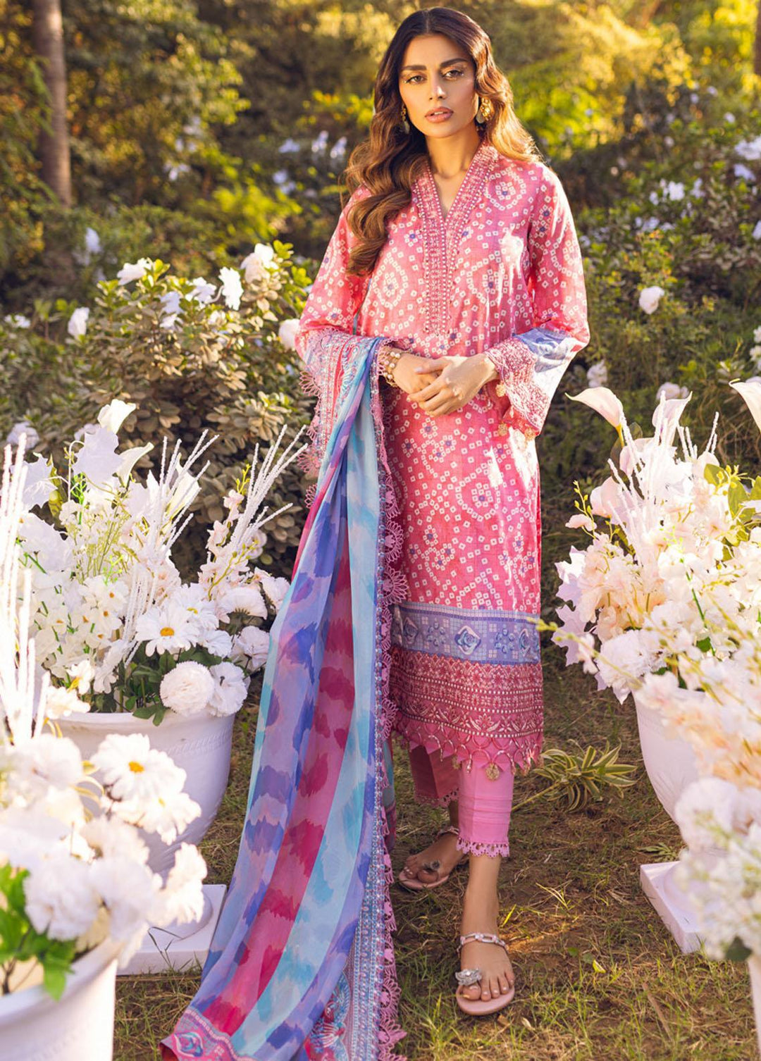 Gardenia by Nureh Embroidered Lawn Suits Unstitched 3 Piece NU23G NSG-90 - Summer Collection