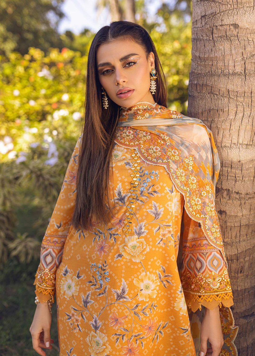 Gardenia by Nureh Embroidered Lawn Suits Unstitched 3 Piece NU23G NSG-91 - Summer Collection