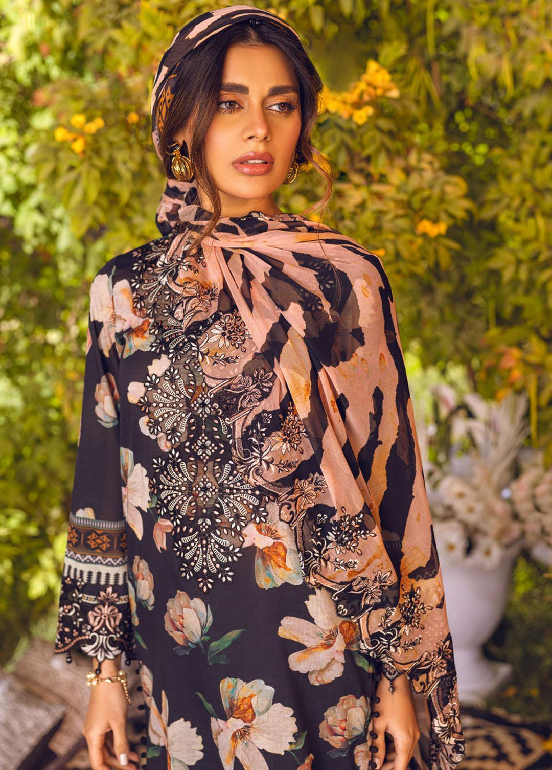 Gardenia by Nureh Embroidered Lawn Suits Unstitched 3 Piece NU23G NSG-92 - Summer Collection