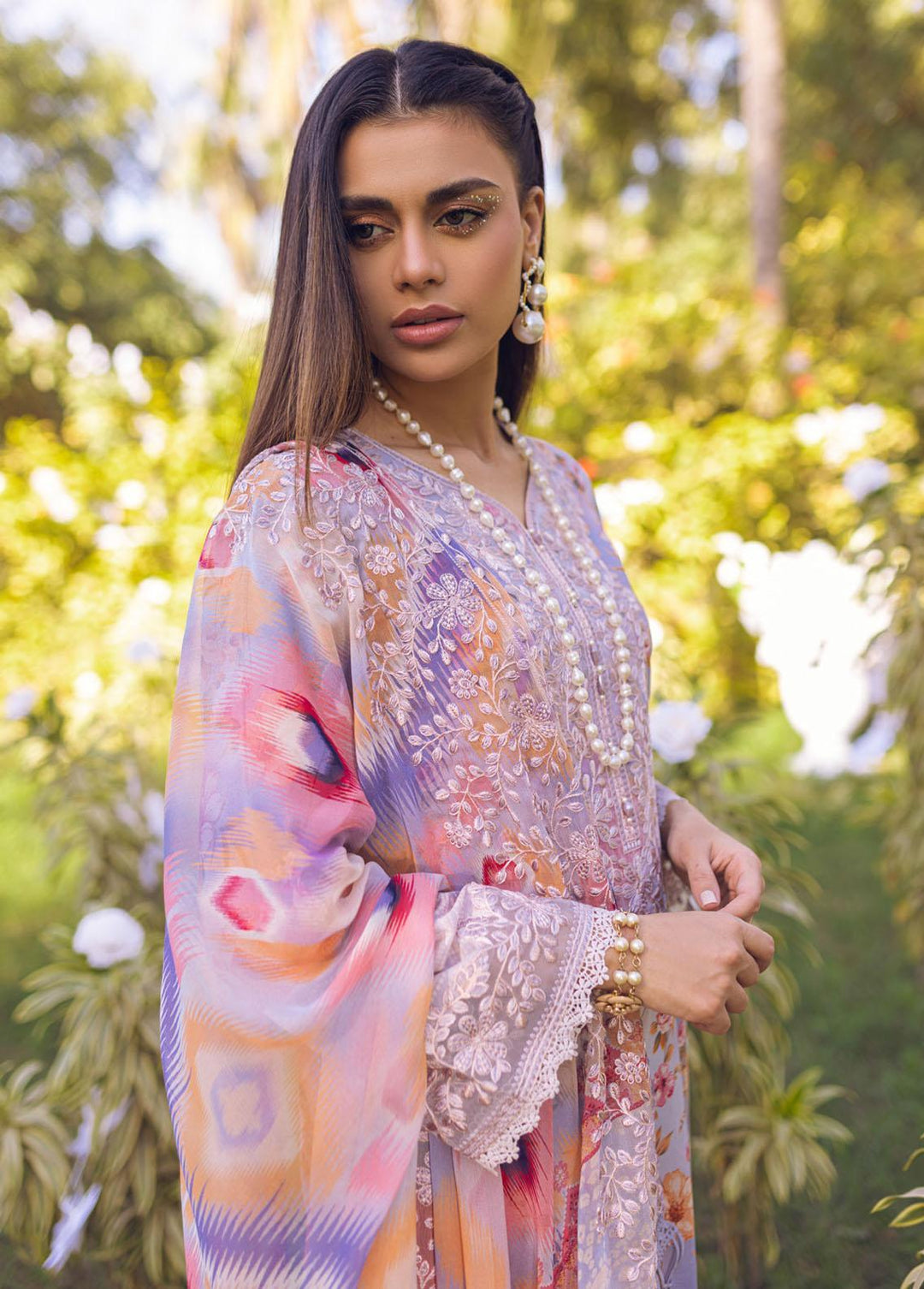 Gardenia by Nureh Embroidered Lawn Suits Unstitched 3 Piece NU23G NSG-93 - Summer Collection
